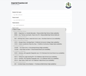 School bus tracking app showing live vehicle location