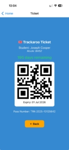 School bus tracking app showing live vehicle location